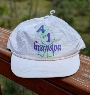 Vintage Hat A 1 #1 Grandpa Dad Trucker Hat White Snapback *READ*
